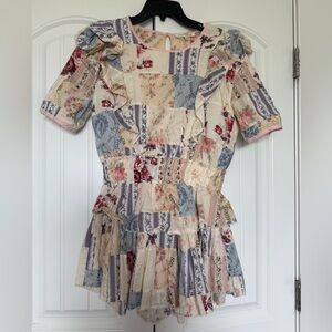 Loveshackfancy Natasha dress patchwork size small so cute like new